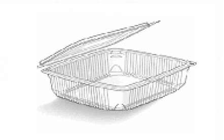 Image de Barquette RPET translucide à couvercle attaché 250cc/600