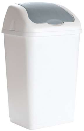Image de Poubelle couvercle basculant plastique Swing blanche 10L/1