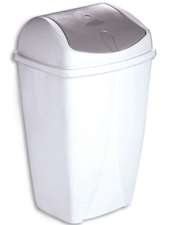 Image de Poubelle couvercle basculant plastique Swing blanche 25L/1