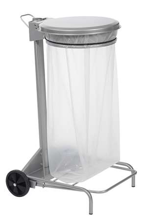 Image de Support sac mobile à pédale Collecroule 110L gris clair/1