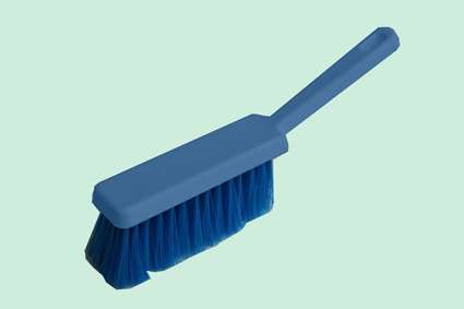 Image de Balayette alimentaire fleuré bleu 27.5cm/1