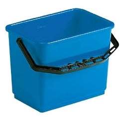 Image de Seau rectangle gradué avec anse bleu 4L/1