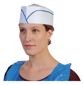 Image de Calot papier réglable liseret bleu/100