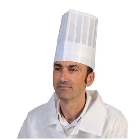 Image de Toque viscose non tissée blanc Jade plissée H.235mm/10