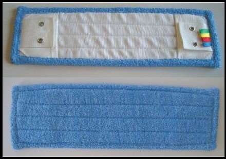 Image de Frange microfibre bleue poche languette oeillet 40cm/10