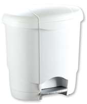 Image de Poubelle à pédale plastique blanche avec seau Lolly 6L/1