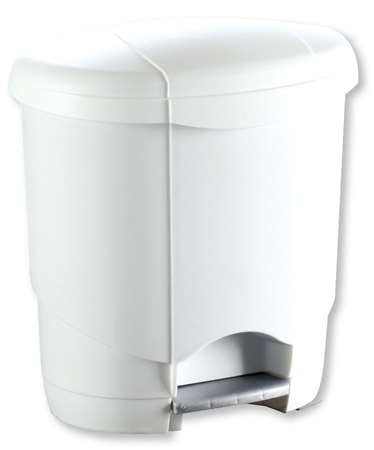 Image de Poubelle à pédale plastique blanche avec seau Lolly 12L/1