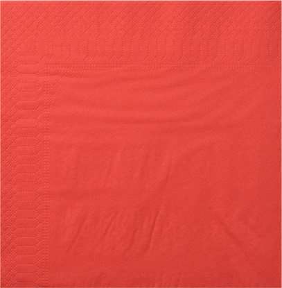 Image de Serviette ouate 2 plis rouge 20x20 /1800