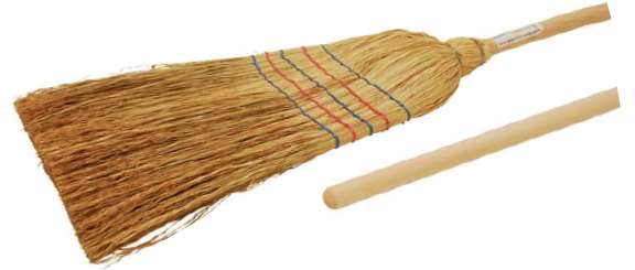 Image de Balai paille de riz 5 fils poire roulée/1