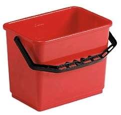 Image de Seau rectangle gradué avec anse rouge 4L/1