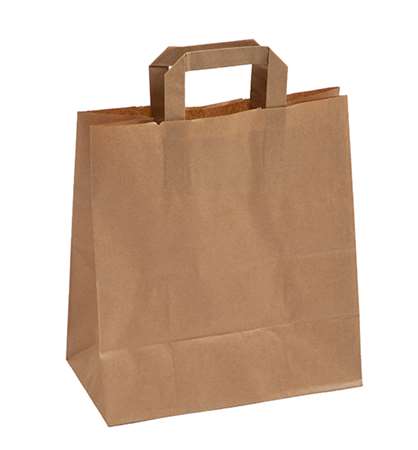 Image de Sac cabas kraft brun 260/70+70x290mm poignée plate/250