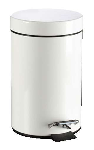 Image de Poubelle à pédale métal laquée blanche 20L/1