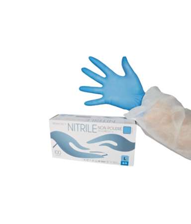 Image de Gant nitrile bleu non poudré 8,5 T.L/100