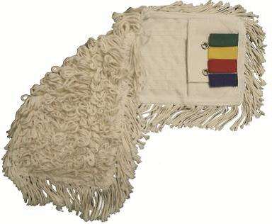 Image de Frange coton poches/languettes 2 oeillets blanche 43x14cm/1