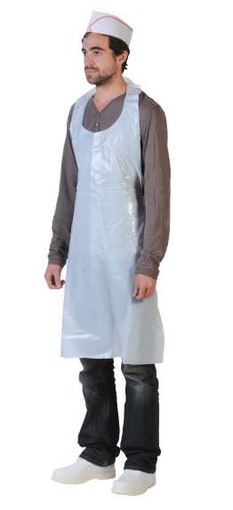 Image de Tablier PE jetable gaufré blanc 120x70 25µ/100