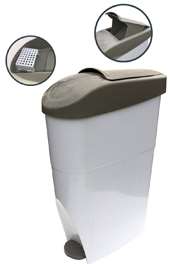 Image de Poubelle à pédale Hygiène féminine 22L Serena blanche/1