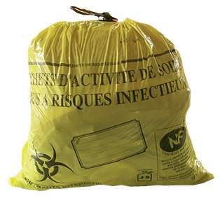 Image de Sac poubelle Dasri 110L jaune lien coulissant/200
