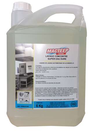 Image de Lavage vaisselle machine concentré s. eau dure 6kg Macteep/1