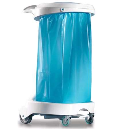 Image de Support sac 110L Delta 4 roues + couvercle blanc/1