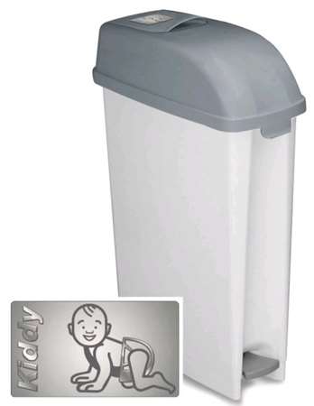 Image de Poubelle à couches Kiddy blanche couvercle gris 23L/1