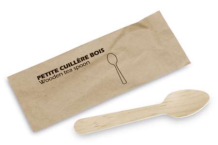 Image de Petite cuillère bois biodégradable emballage ind.110mm/2500