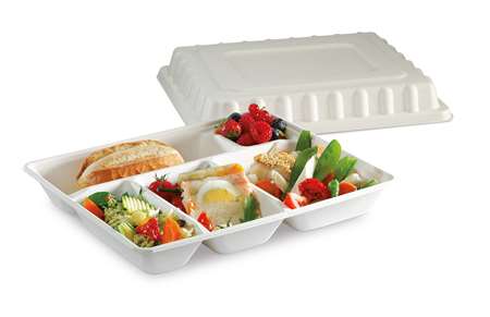 Image de Plateau repas bagasse 5 compartiments Selfipack/200