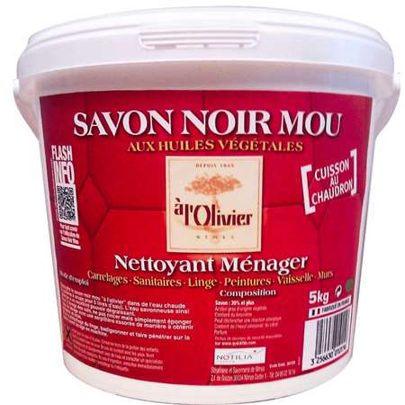 Image de Savon noir mou aux huiles végétales seau 5Kg/1