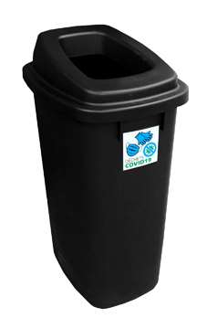 Image de Poubelle Covid-19 grande ouverture sans contact noir 90L/1