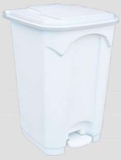 Image de Poubelle à pedale plastique blanche sans seau Gentry 45L/1