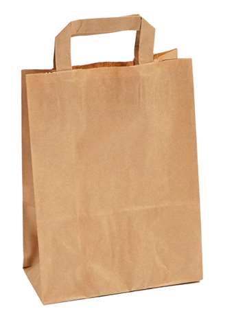 Image de Sac cabas kraft brun 220/50+50x280mm poignée plate/250