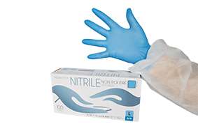 Image de Gant vinyle nitrile bleu non poudré 6,5 T.S/100