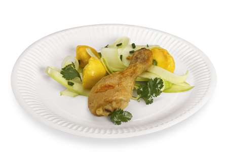 Image de Assiette ronde cannelée blanche carton D.22cm/1000