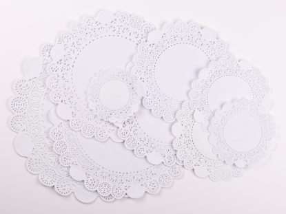 Image de Dentelle ronde blanche D.15cm/250