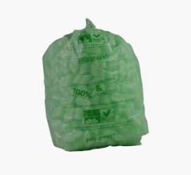 Image de Sac poubelle 40L vert biodégradable 20µ/250