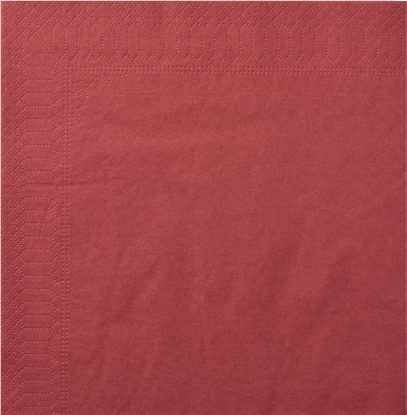 Image de Serviette ouate 2 plis bordeaux 20x20/1800