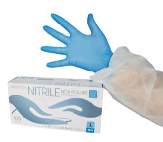 Image de Gant nitrile bleu non poudré 240mm T.XL/1000