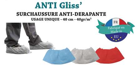 Image de Surchaussure bleue anti-dérapante fabriquée en France /300