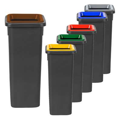 Image de Poubelle Fit 50L noire + insert gris - Ecogreen/1