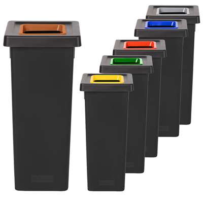 Image de Poubelle Fit 70L noire + insert jaune - Ecogreen/1