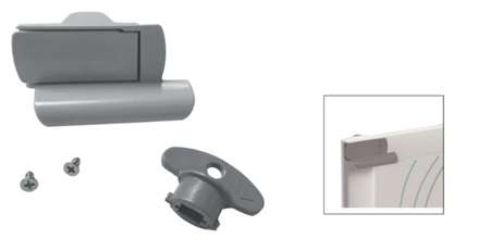 Image de Kit 80 poignée + clé porte armoire droite Alpha/1