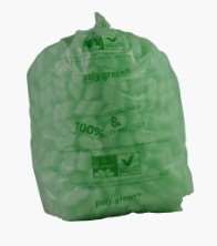 Image de Sac poubelle 20L vert biodégradable 19µ/250