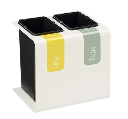 Image de Corbeille de tri tribu 2x15L blanc/1