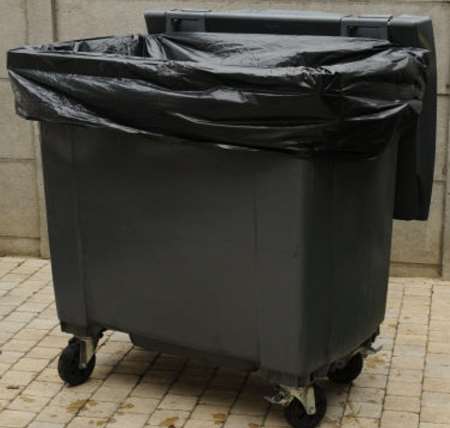 Image de Housse conteneur 750L noir 55µ/50