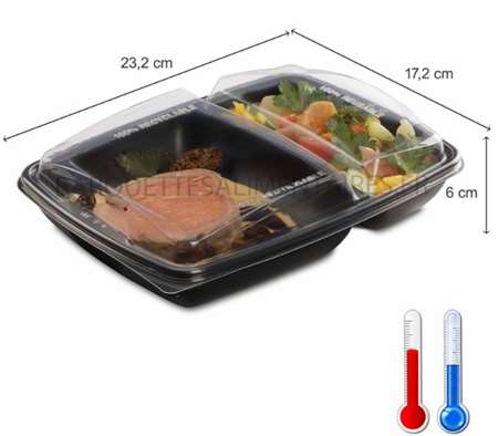 Image de Boîte PP 2 compartiments couv.transp.950cc/180