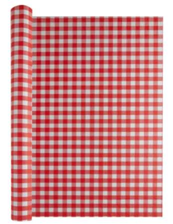 Image de Nappe rouleau toile de lin Céline rouge 1,20x25m/4
