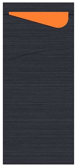 Image de Sacchetto 8.5x19cm noir serv. ouate 33x33 2p mandarine/500
