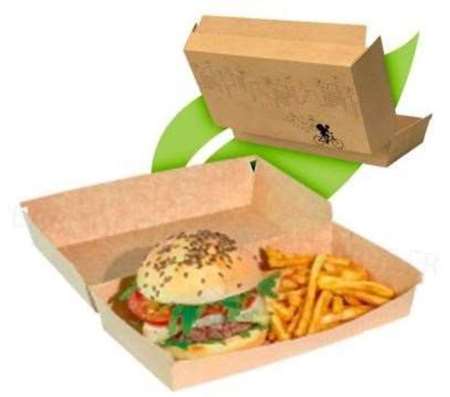 Image de Boite kebab/panini kraft 225x120 à couv charnière/125