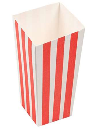 Image de Boite Pop-Corn Stripes blanc rouge 1000ml/100