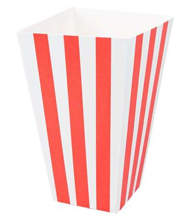 Image de Boite Pop-Corn Stripes blanc rouge 3000ml/100