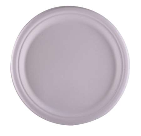 Image de Assiette ronde bagasse blanche home compost D.18cm/500